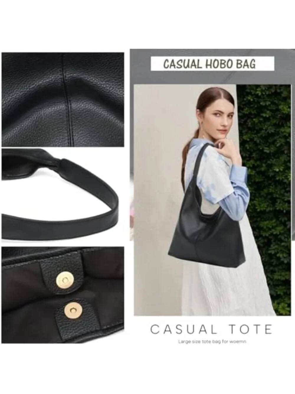Soft Slouchy Hobo Bag for Women | Chic PU Leather Tote for Work & Travel